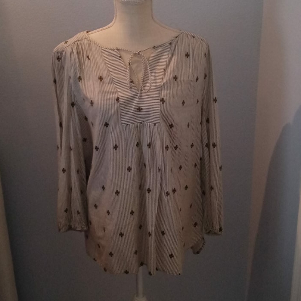 Long-sleeve striped blouse